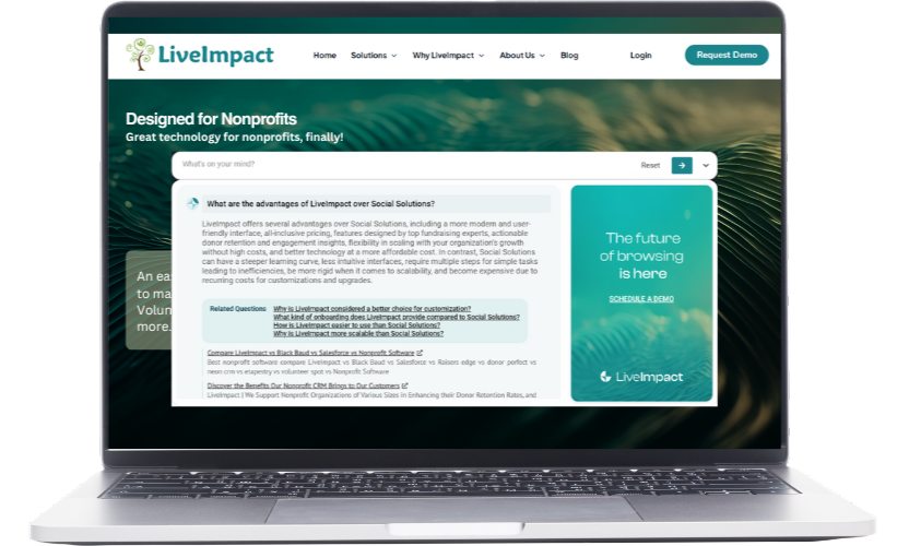 LiveImpact's AI-powered Smart search feature