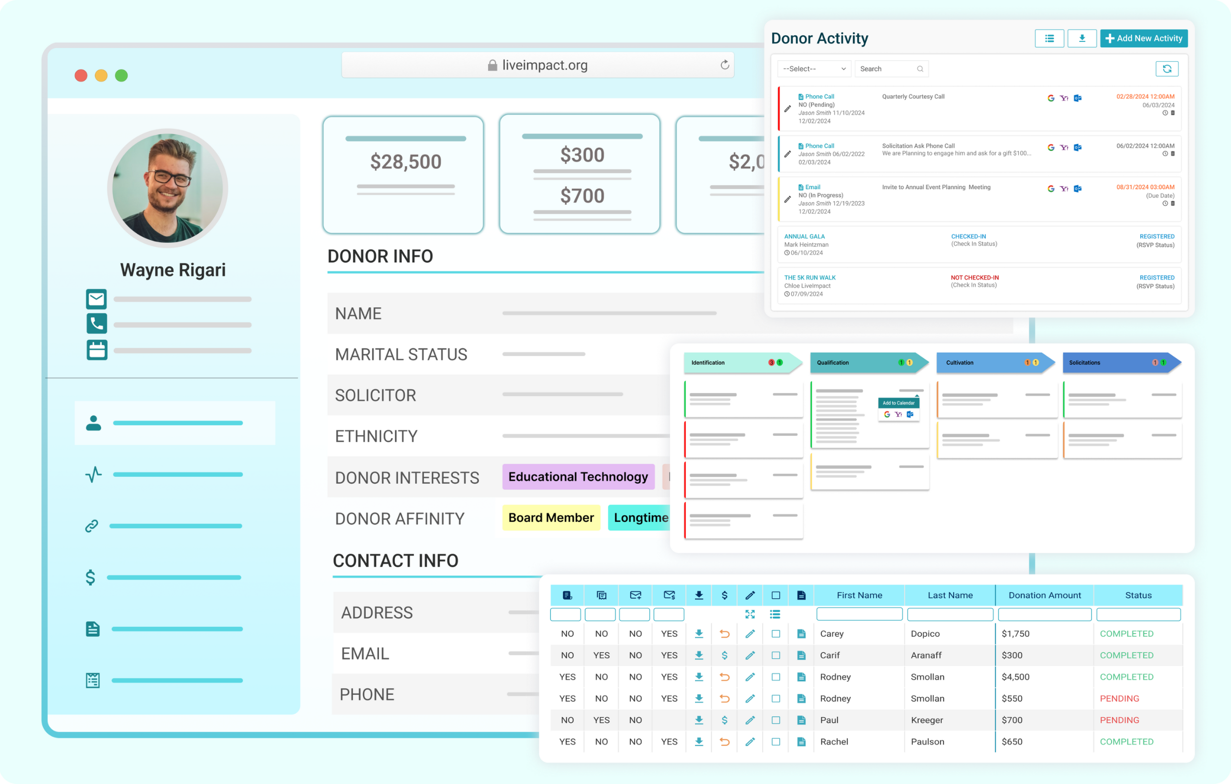 Donor Management Software with Moves Management and Engagement