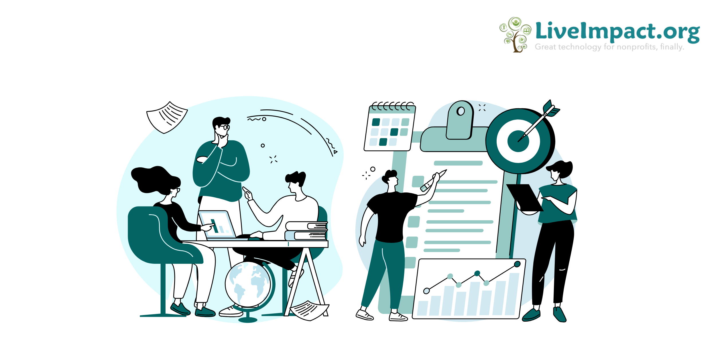 Nonprofit staff using case management software