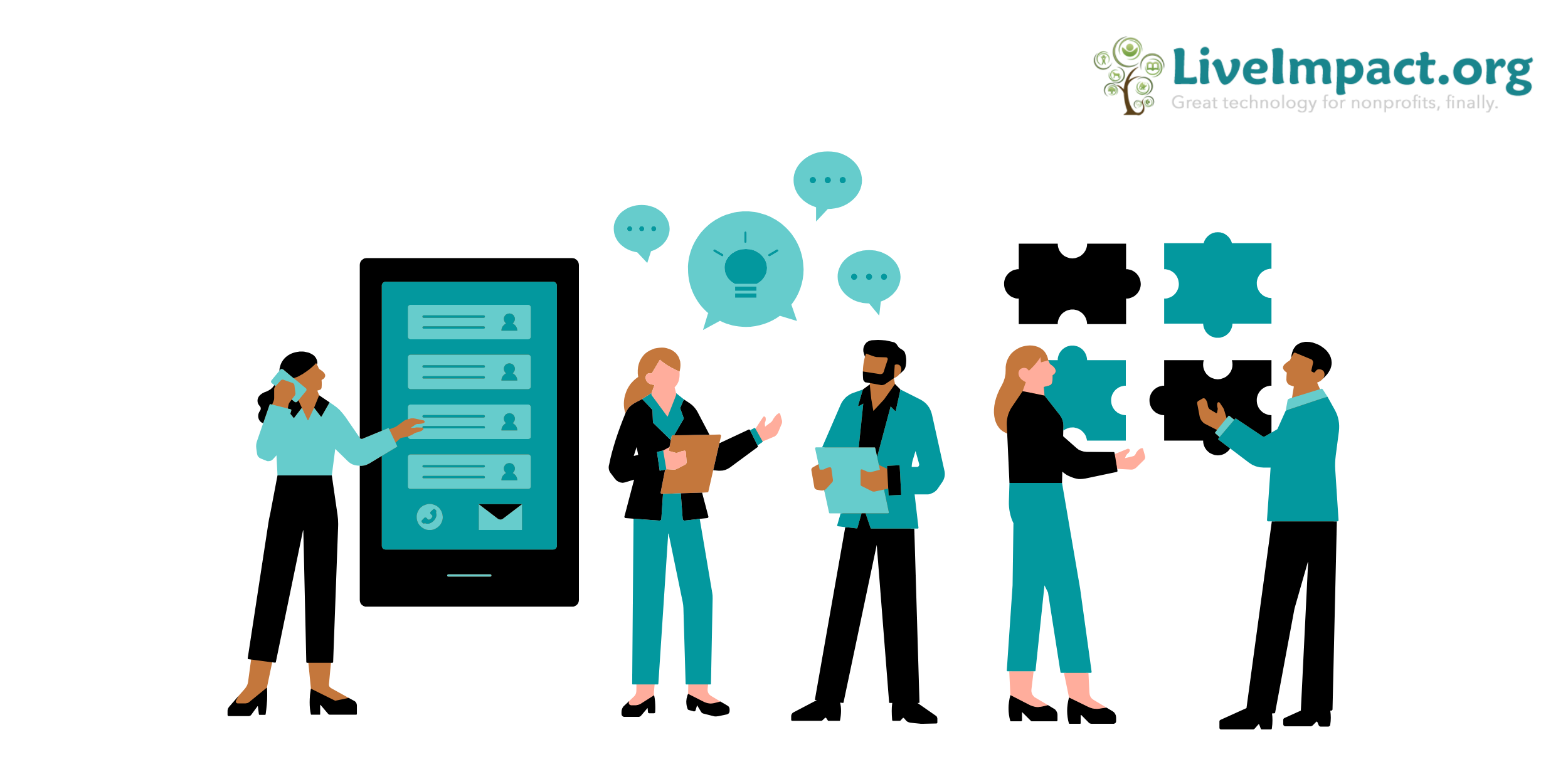 Nonprofit staff using case management system