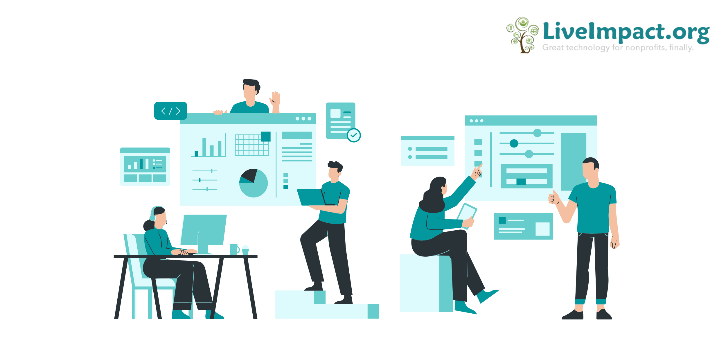 People using case management software for creating compelling reports