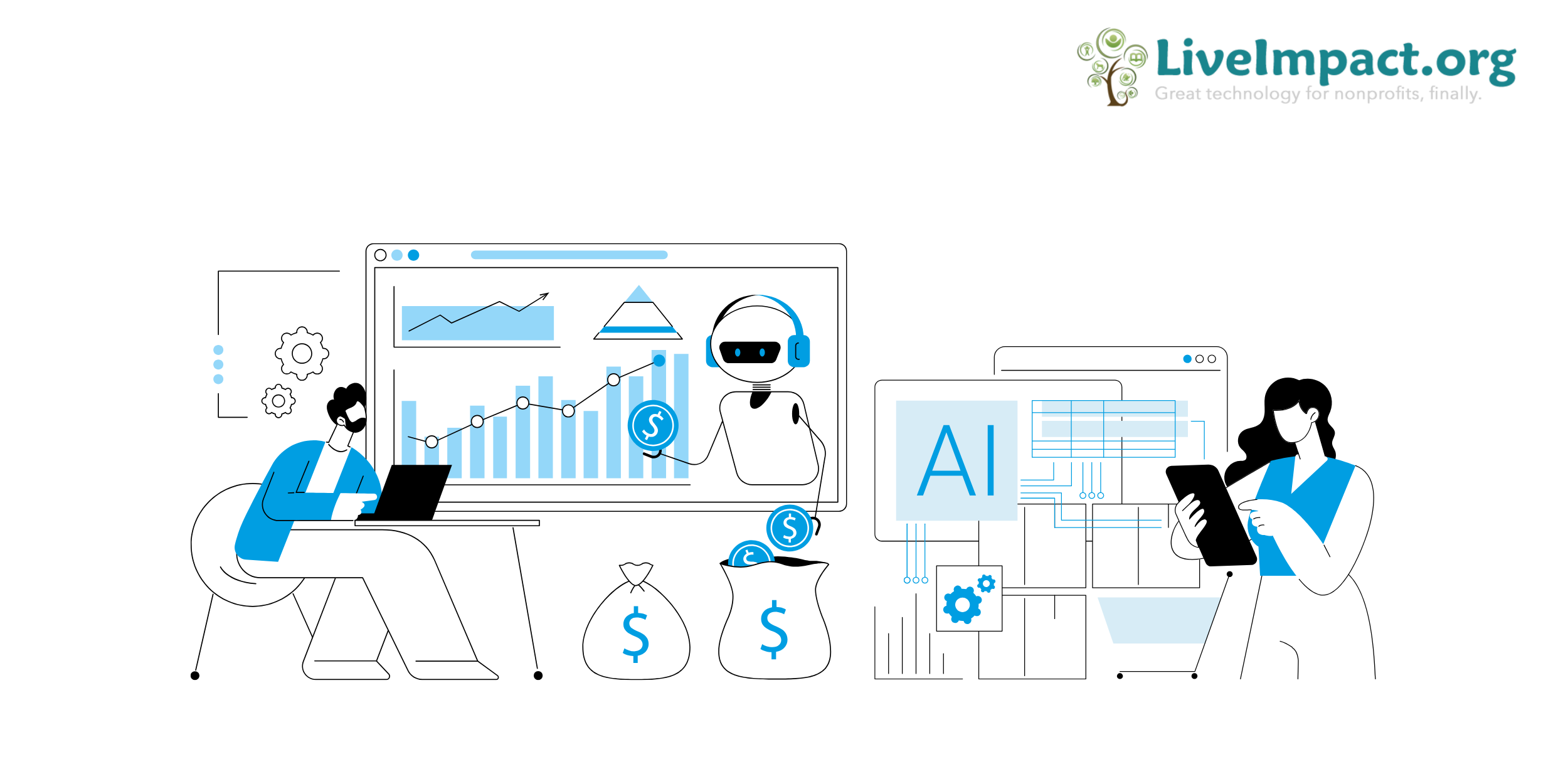 Nonprofit staff using a case management software