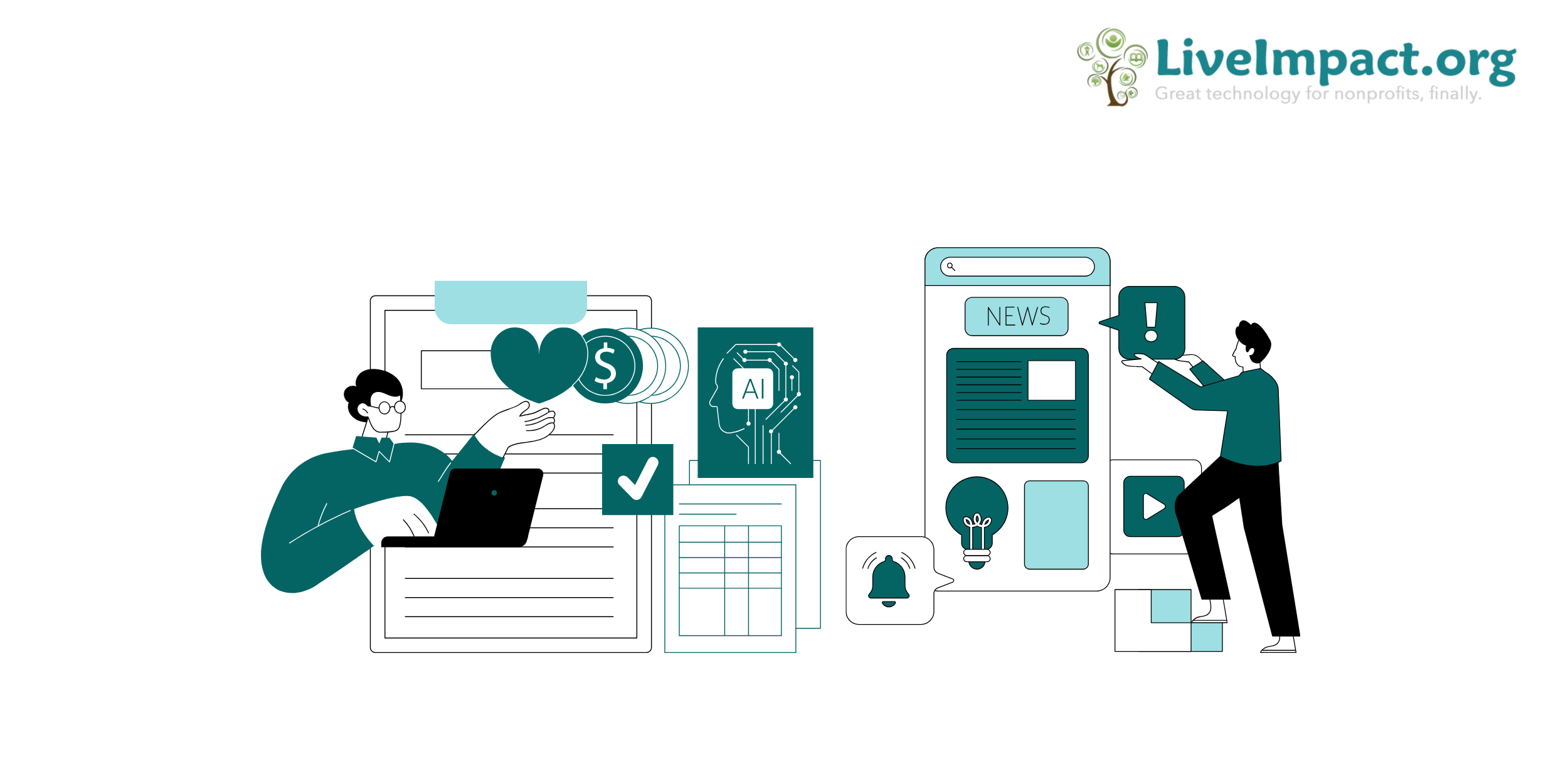 Nonprofit staff using fundraising software for engaging with their donors