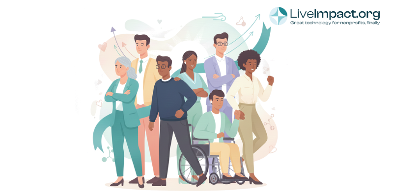 Nonprofit team standing resilient together facing 2025 challenges with determination and solidarity